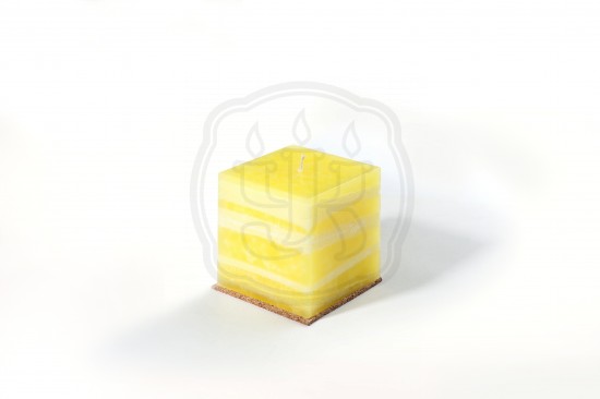 Свеча интерьерная кубик Лимон